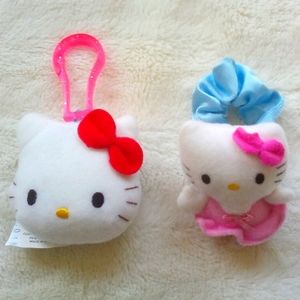 NEW! (Unused) Sanrio (McDonald's) Hello Kitty Keychain and Hello Kitty Scrunchie